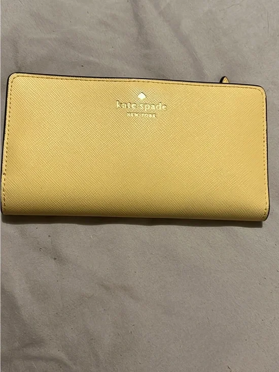 kate spade Yellow Saffiano Zip-Around Continental Wallet