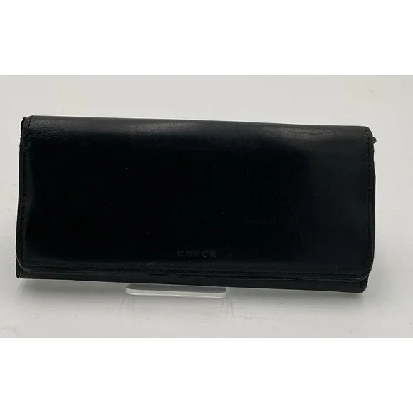 Coach Vintage Legacy Black Leather Slim Envelope Wallet * Great Condition*