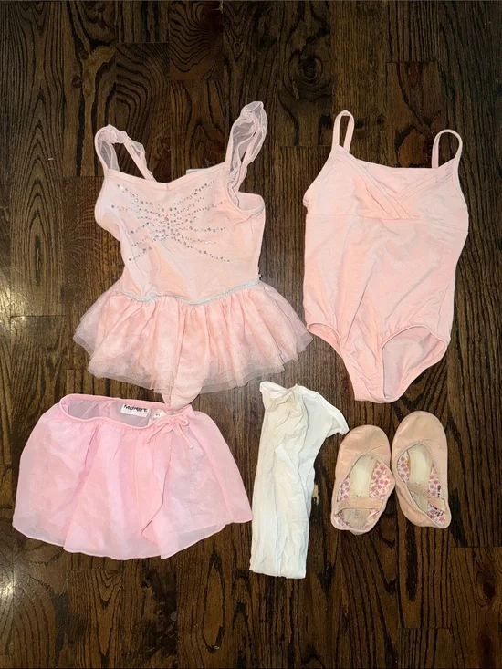 Light Pink Ballet Dance Outfit Set 6/6with Tutu, Leotard & Size 11 Slippers