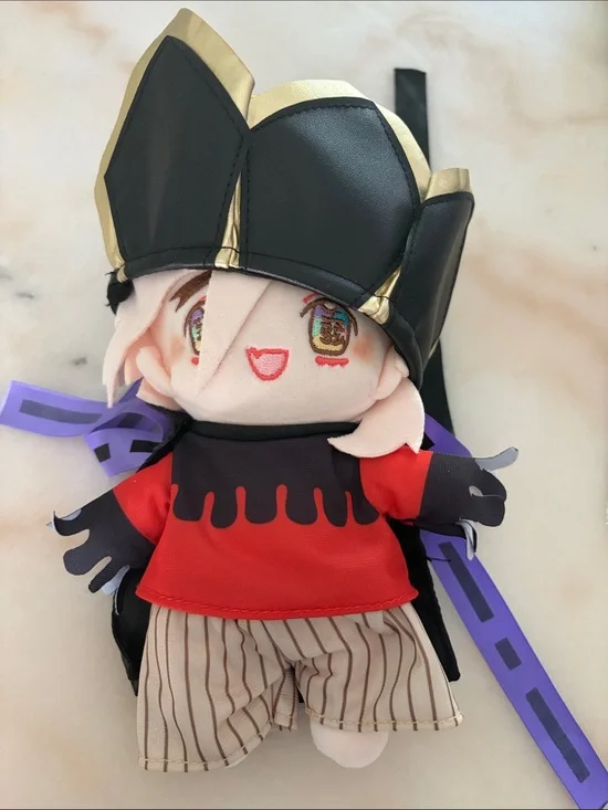 Plush Character Doll - Red Outfit, Black & Gold Crown