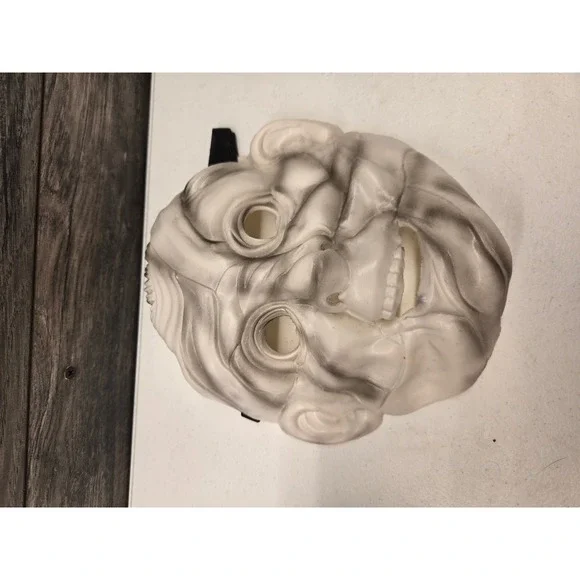 Vintage‎ Creepy Old Man Halloween Mask White Grey Scary Costume Accessory