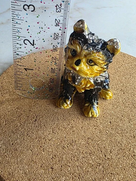 Enamel Black Terrier Dog Trinket Box