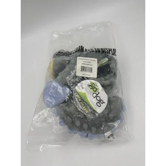 GoDog Dino Triceratops Toy Large Squeaker Grey Light Blue Chew Guard Technology