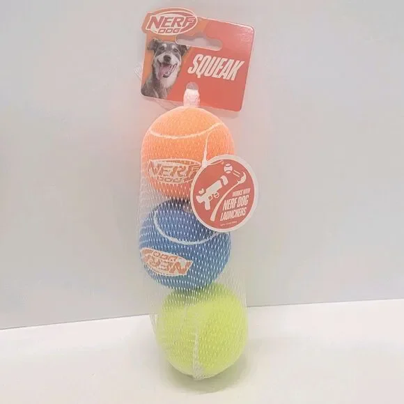 Nerf Dog Balls – Squeak & Launcher‑Compatible Fetch Toys – Multi‑Color – New