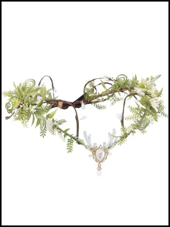 Faux Floral Elf Circlet Crown for Cosplay Renaissance Fairy Woodland