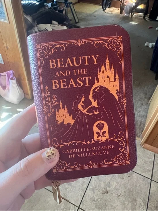 Beauty and the Beast Wallet - Burgundy with Gold Foil