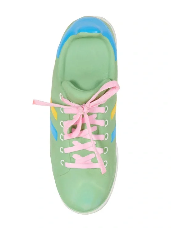 Latex Pet Toy Green Sneaker Squeak Shoe Real Pink Laces Pet Toy 3D
