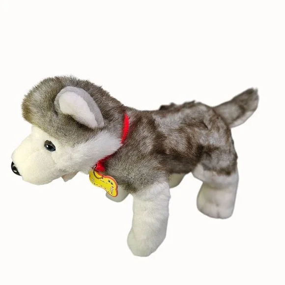 Build A Bear BABW 18 Inch Grey White Wolf Husky Dog Plush Stuffed‎ Animal Toy