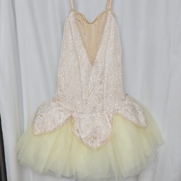 Kids Cream and Gold Dance Costume Dress