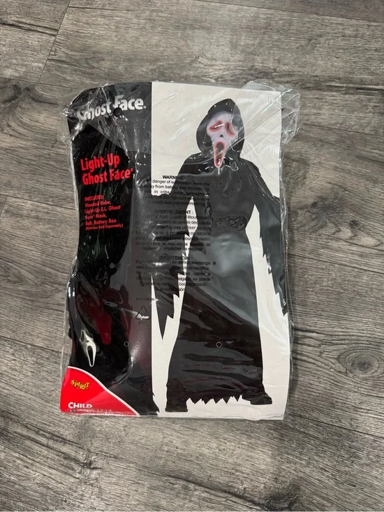 Ghost Face Kids Costume - Black & Red Accents