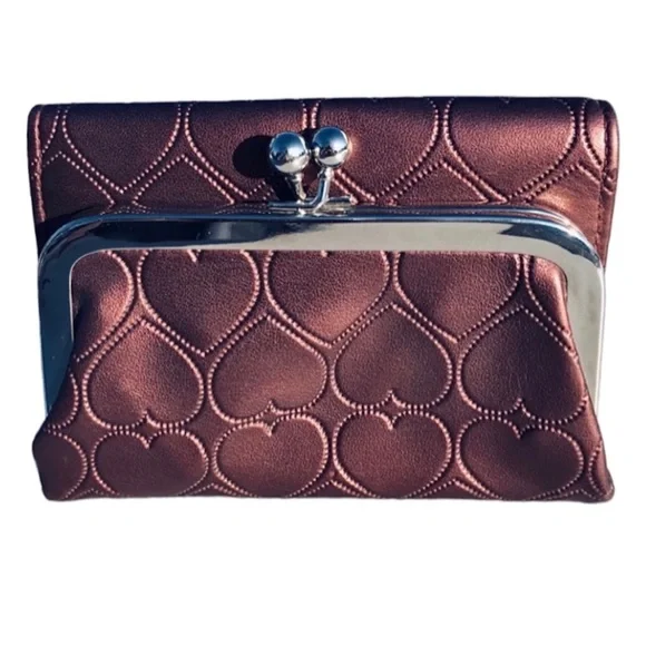 - Rose Copper Heart Tri-Fold Wallet! NEW!