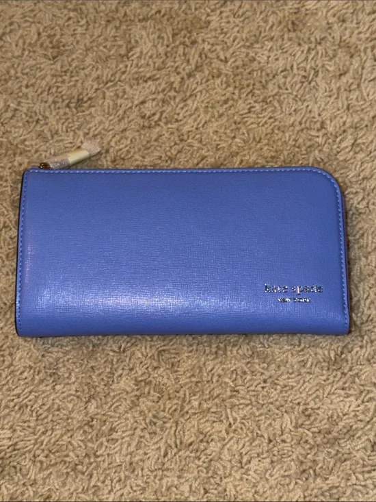 kate spade deep periwinkle zip-around wallet