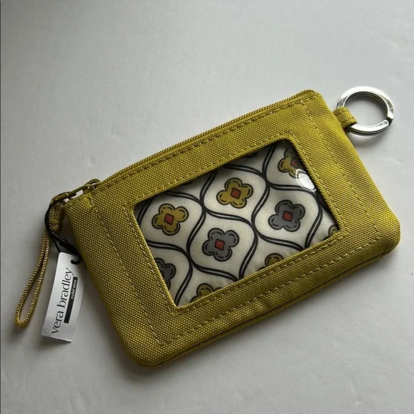 NWT Vera Bradley Golden Olive Zip ID Case