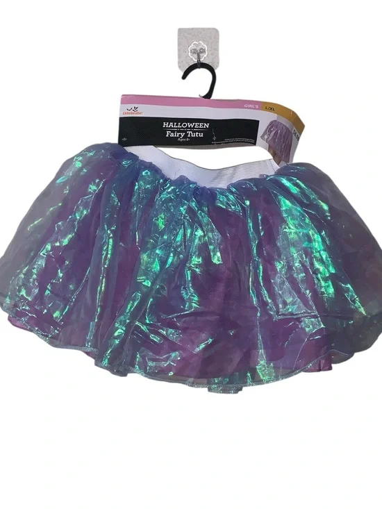 NWT Celebrate Halloween Fairy Tutu Purple Iridescent Kids Costume Girls L/XL