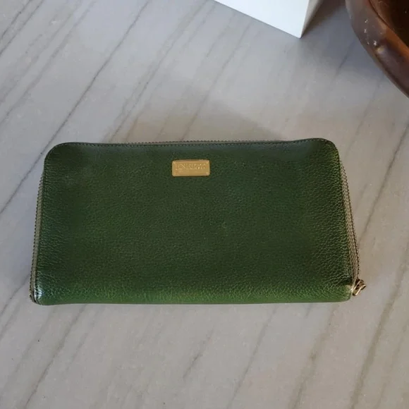 Vintage Enrico Green Pebble Leather Wallet