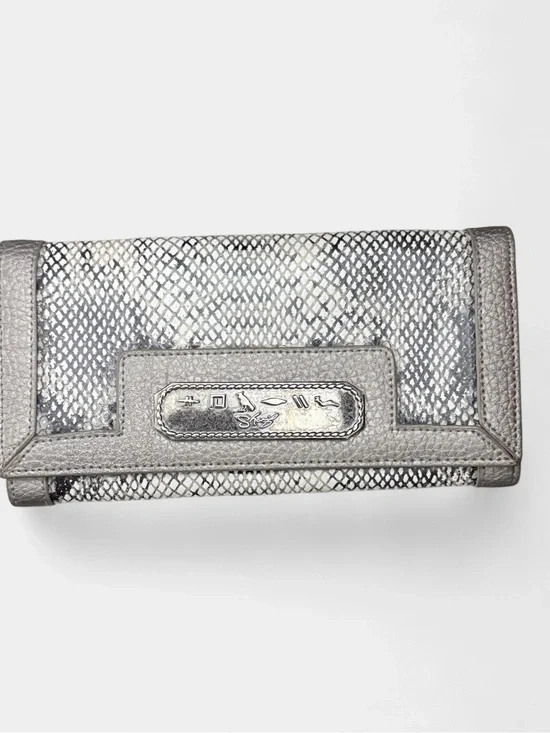 Sharif Silver Snakeskin-Texture Women’s Wallet