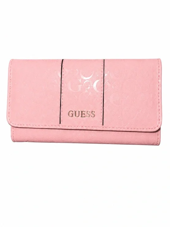 Guess Blush patent logo slim wallet