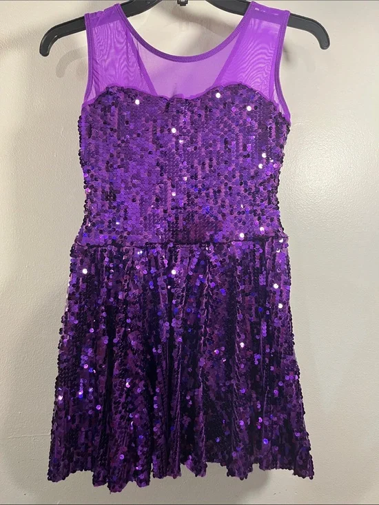 Weissman Purple Sequined Girls' Dance Dress
