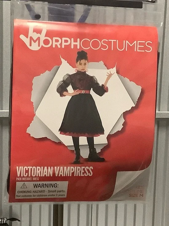 Victorian Vampiress Kids dress Halloween/dress-up Costume - Black and Red