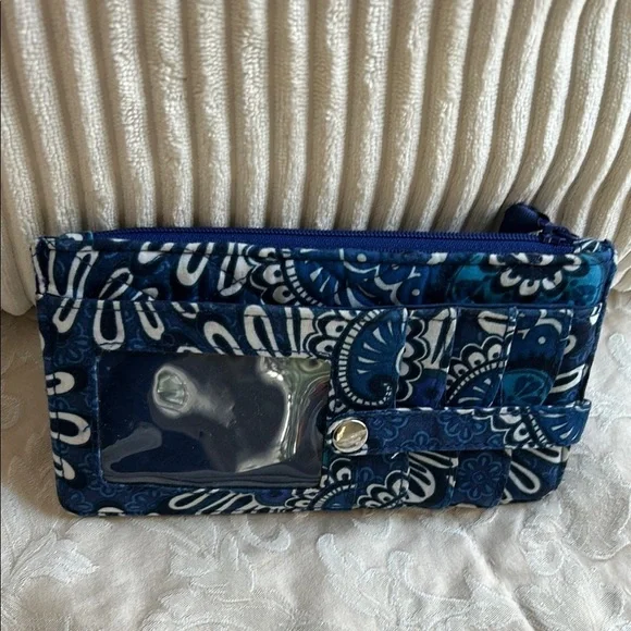 680. Vera Bradley Blue Patterned Wallet with ID Window