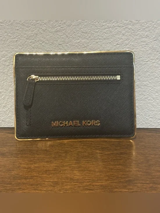Michael Kors Black Cardholder with Gold Trim NWOT