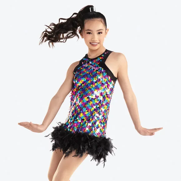 Pre-Owned Dance Costume Large Child Multi Revolution RC23991 Jazz Tap Musical T