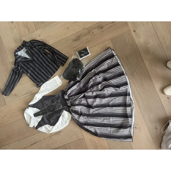 Kids Beetlejuice Costume Set Striped  or Wednesday Adam's