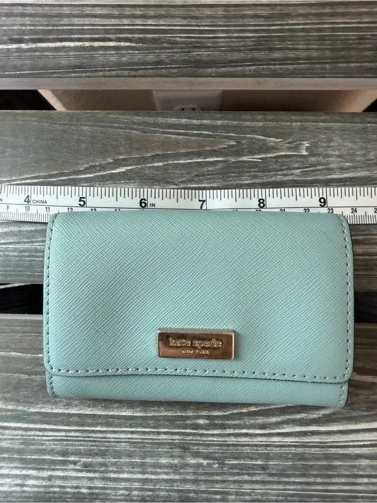 kate spade Mint Green Saffiano Leather Compact Wallet