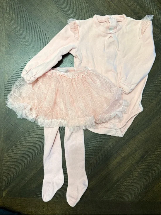 Mayoral Pale Pink Tulle Tutu Bodysuit Set