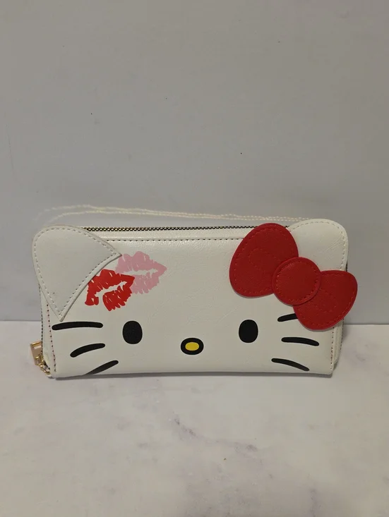 Hello Kitty-Inspired White Wallet with Red Bow