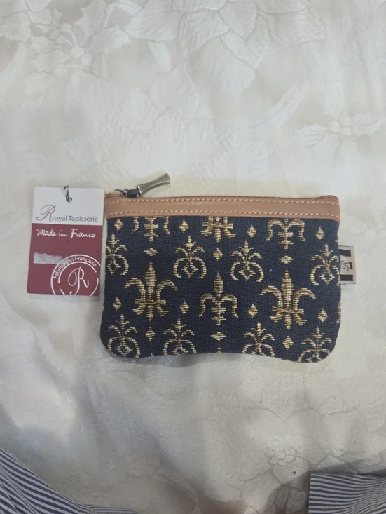 Royal Tapisserie Navy and Gold Jacquard Coin Purse