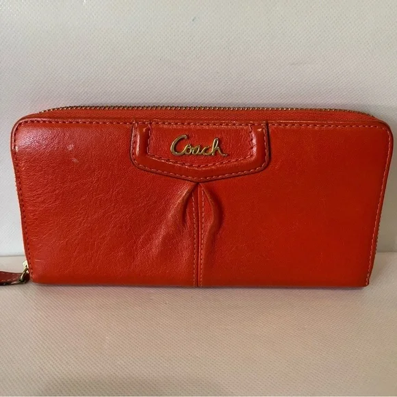 Coach Ashley Orange Leather Wallet