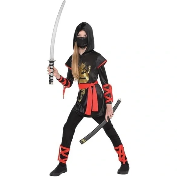 DRAGON NINJA COSTUME FOR KIDS - Black and Red