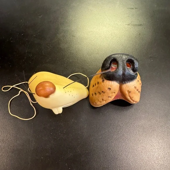 Vintage Costume Noses Tan Brown Dog & mouse  Whiskers Set of 2 Hong Kong