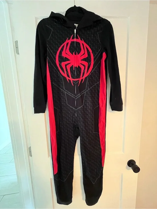 Marvel Spider Man Miles Morales Hooded Union Suit  Size Large 12/14