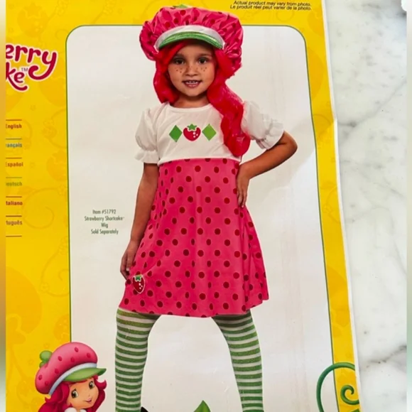 Strawberry Shortcake Vintage Y2K Halloween Costume Dress Toddler Size‎ 2/4