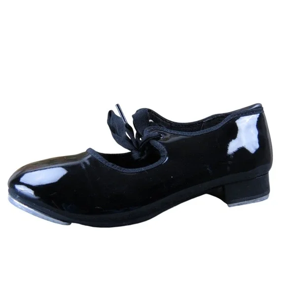 Jaina Timmer Girls 2.5 Black Patent Synthetic Tap Shoes Lace-Up Performance