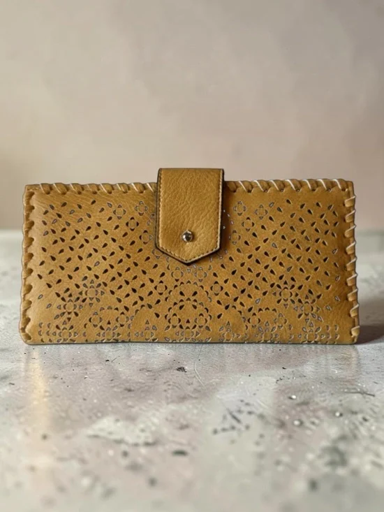Francesca's Collections Perforated Wallet Clutch - Sunshine