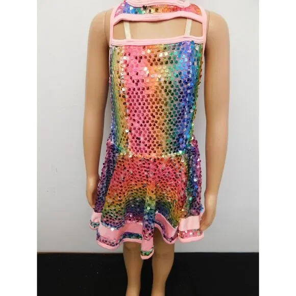 Pre-Owned Dance Costume Curtain Call E2264 Medium Child Colorful Jazz