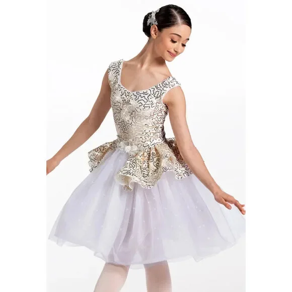 Pre-Owned Dance Costume Large Child White Weissman 14661 Ballet Pointe YAGP Tut