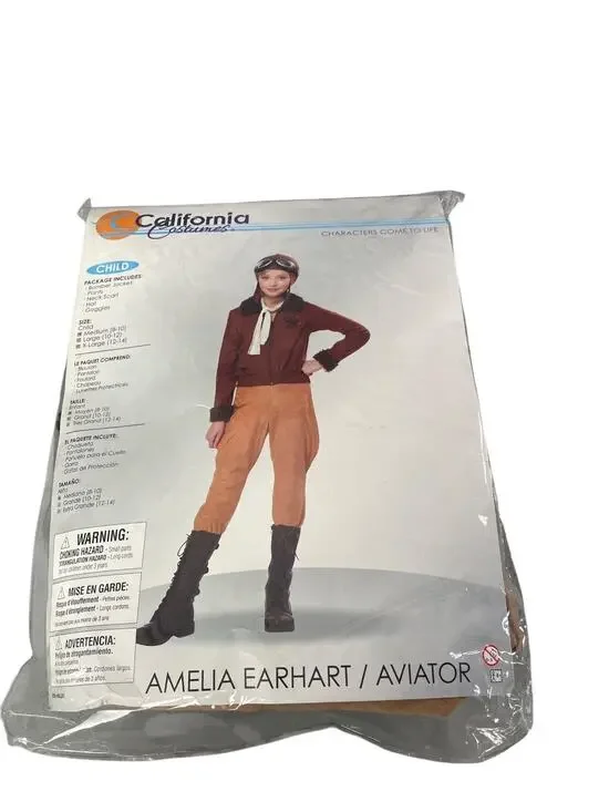 California Costumes Youth Medium 8-10 Amelia Earhart Aviator Costume 5 Pieces