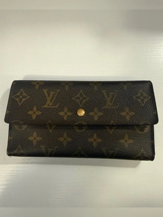 Louis Vuitton Monogram Continental Wallet in Brown and Gold