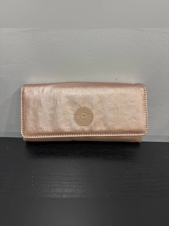Kipling Metallic Rose Gold Wallet unused card holder women’s