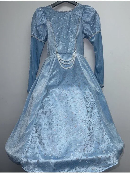 Princess Dress Up Girls Size M 7 8 Cinderella Blue Halloween Costume Cosplay
