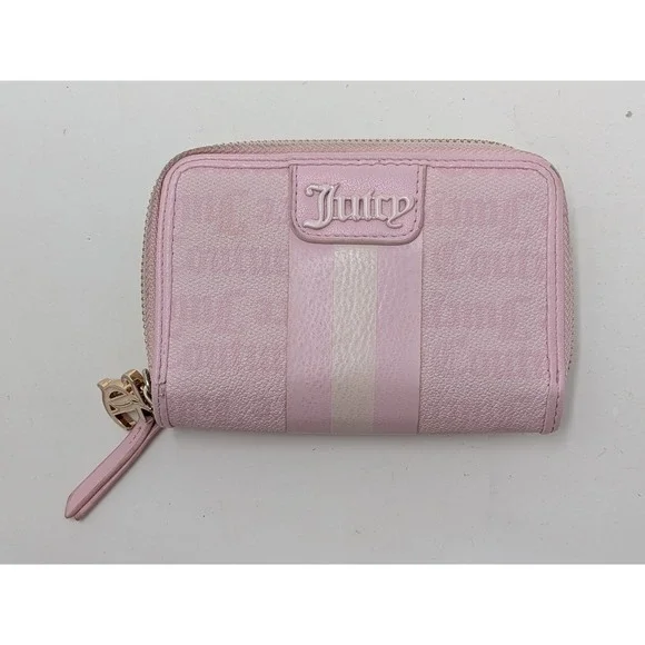 Juicy Couture State Of My Heart Medium Double Zip Around Wallet Light Pink