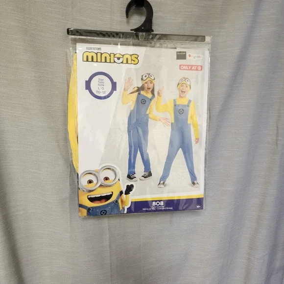 Minions Bob Child Costume Disguise Illumination Yellow Blue Large 10-12 New