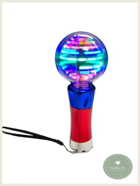 Light-Up Star Magic Spinning Ball Flashing Toy Wand 4 Pack LED Sensory Kids
