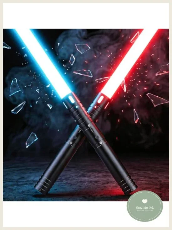 2 Pack Dueling Lightsabers USB-C Rechargeable Metal Hilt RGB 15 Colors FX Sound