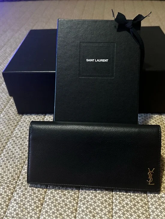 Ysl long black luxury wallet