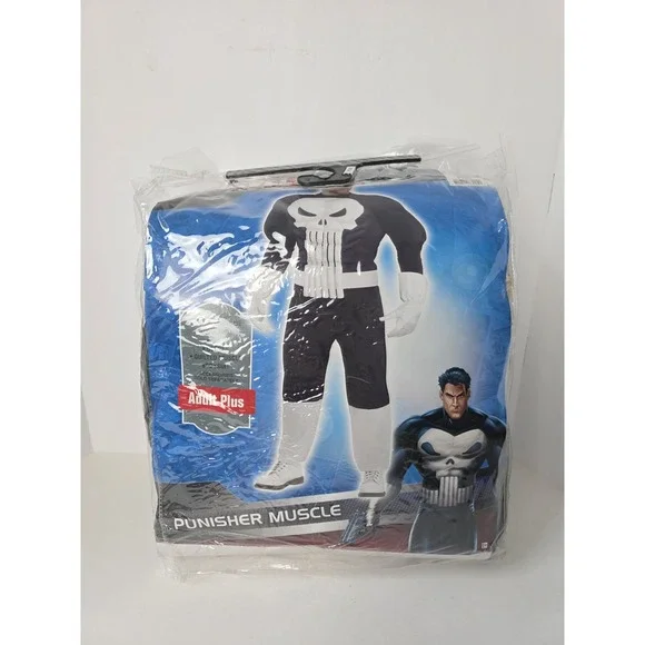 Marvel Halloween Costume Adult Plus Punisher Muscle New